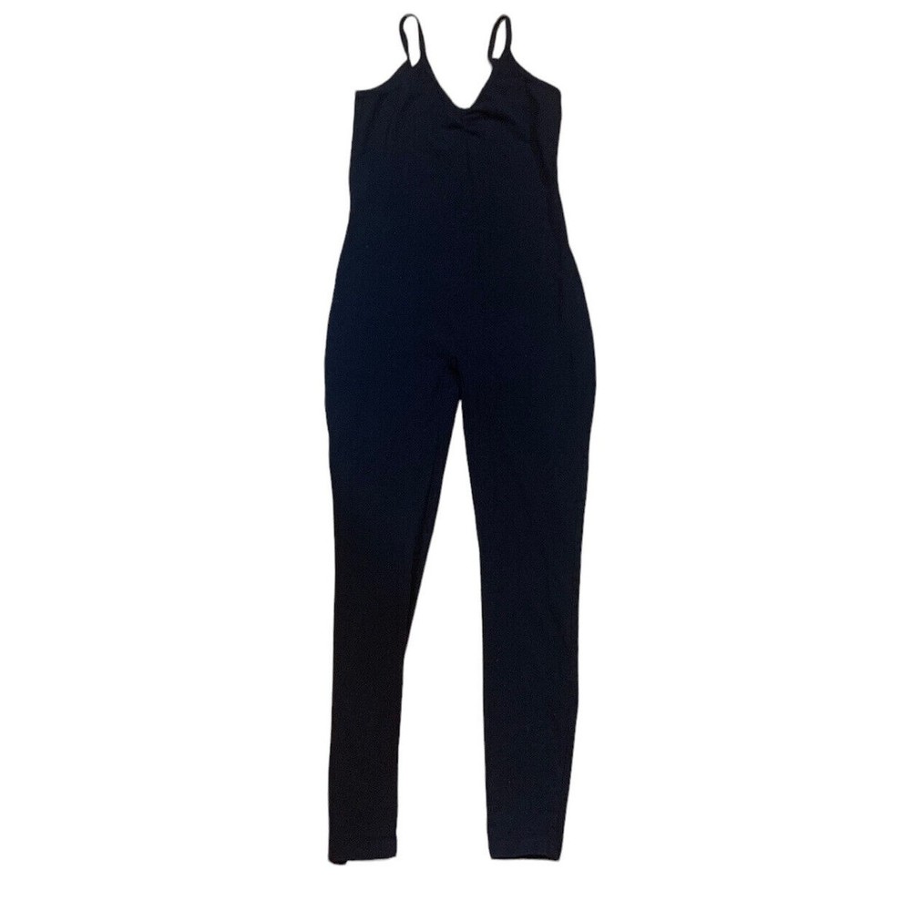 American Apparel One Piece Body Suit Sleeveless V Neck Black Sz M